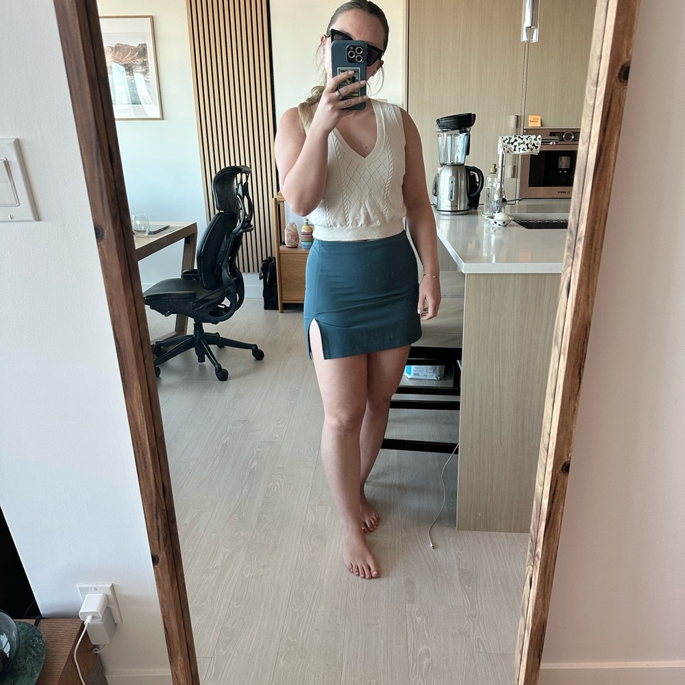 Chic Teal Mini Skirt